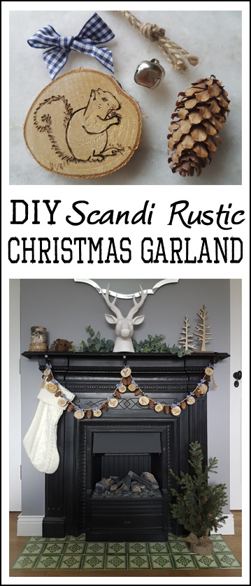 The House that Will - Guest Post for The Creative Yoke | DIY Scandi Rustic Farmhouse Christmas Garland with wood slices and pine cones