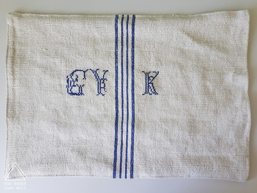 The House that Will | Buttoned Grain Sack Cushion Cover