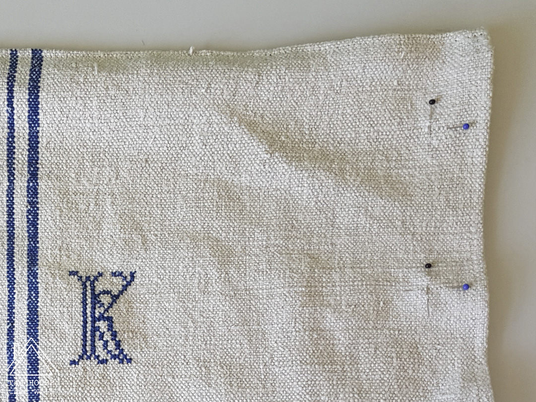 The House that Will | Buttoned Grain Sack Cushion Cover