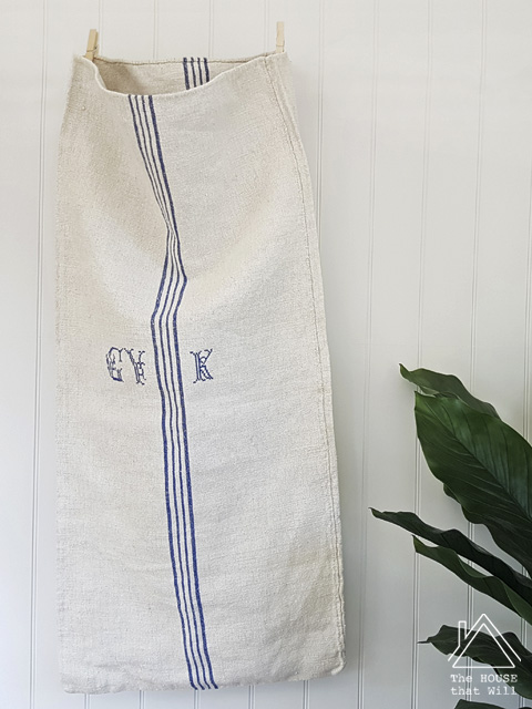 The House that Will | Buttoned Grain Sack Cushion Cover