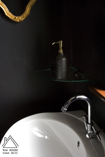 Black Gold Dark Glam Loo Powder Room Half Bath Bathroom Makeover Reveal