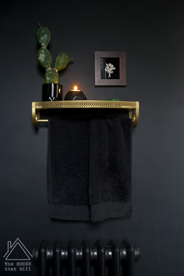 Black Gold Dark Glam Loo Powder Room Half Bath Bathroom Makeover Reveal