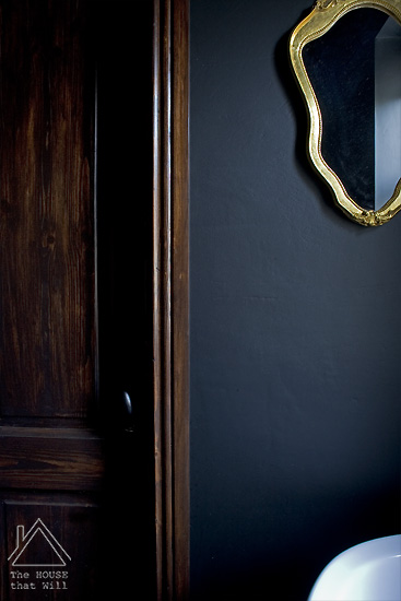 Black Gold Dark Glam Loo Powder Room Half Bath Bathroom Makeover Reveal