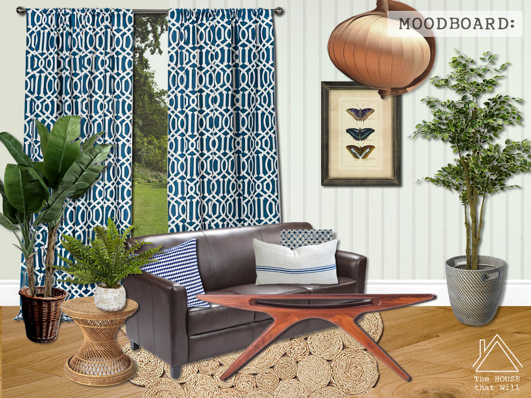 The House that Will | One Room Challenge - Sun Lounge Makeover - Week 1 (Before) ... eclectic mid-century boho farmhouse moodboard
