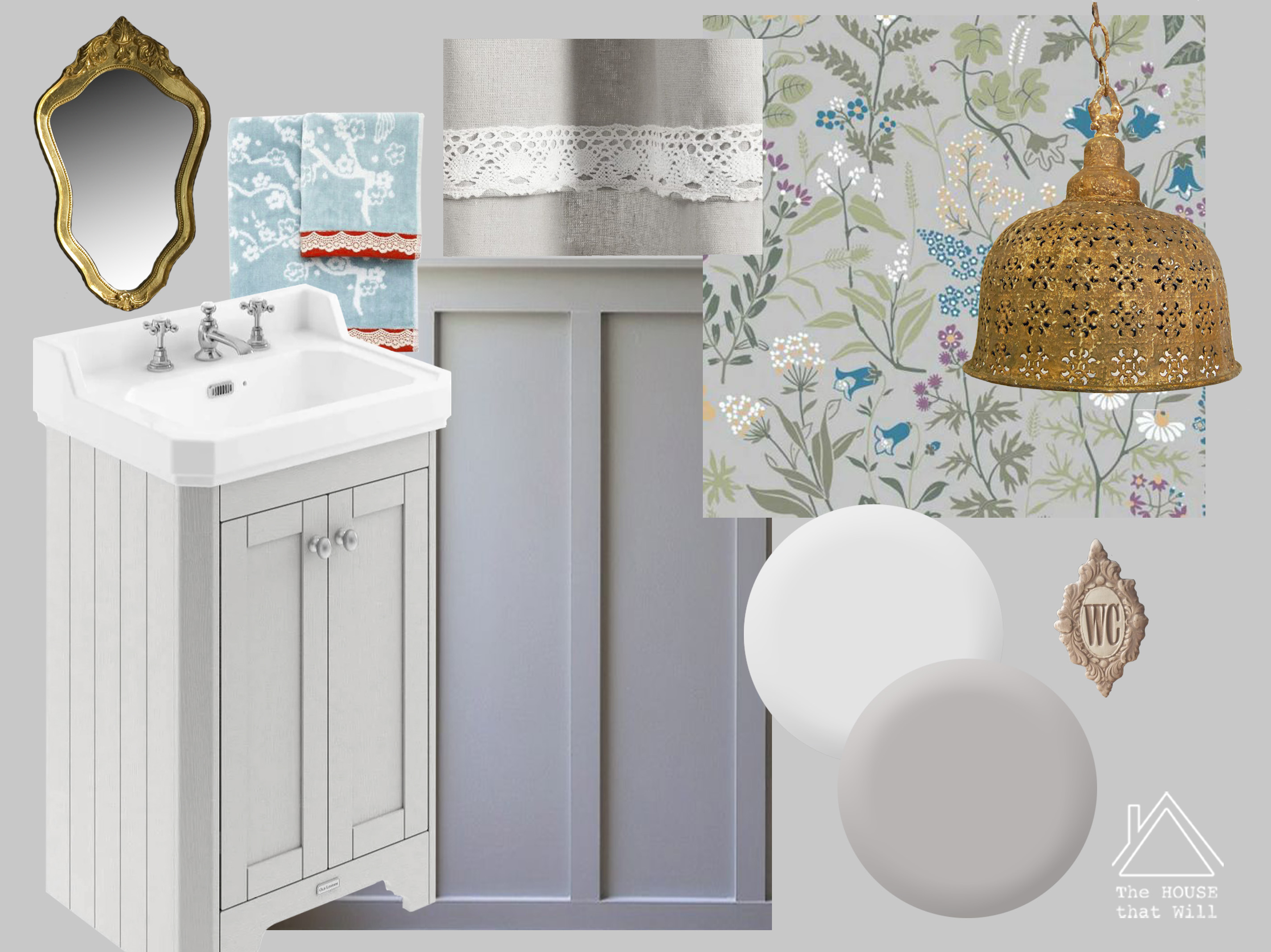 The House that Will | One Room Challenge, Downstairs Loo Moodboard'