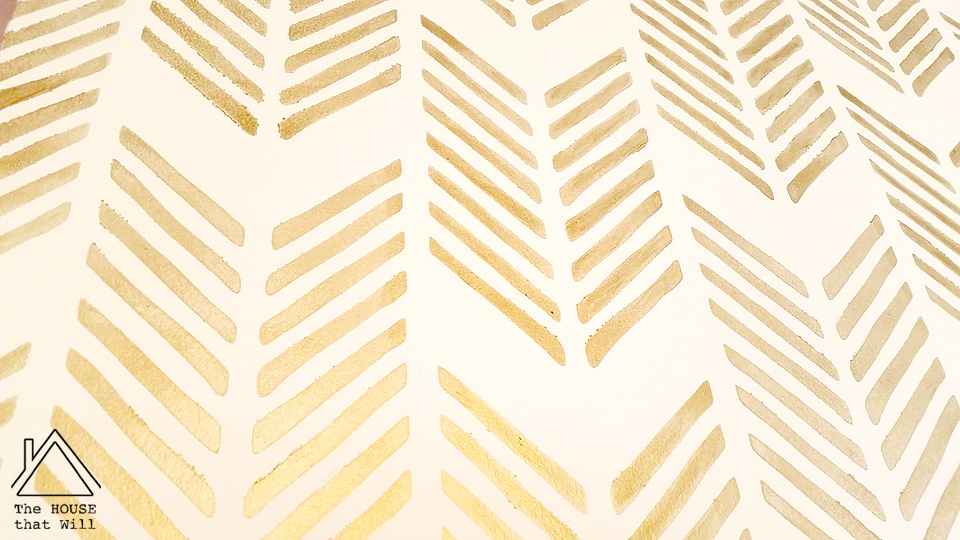 The House that Will | Metallic Gold Stencilled Feature Wall Stencil