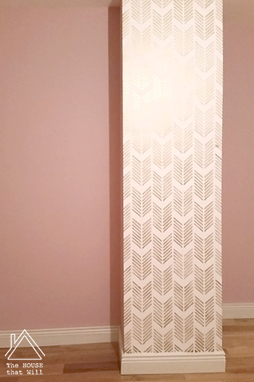 The House that Will | Metallic Gold Stencilled Feature Wall Stencil