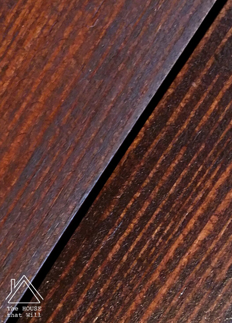 The House that Will | Orange pine woodwork transformation using dark oil-based gel stain