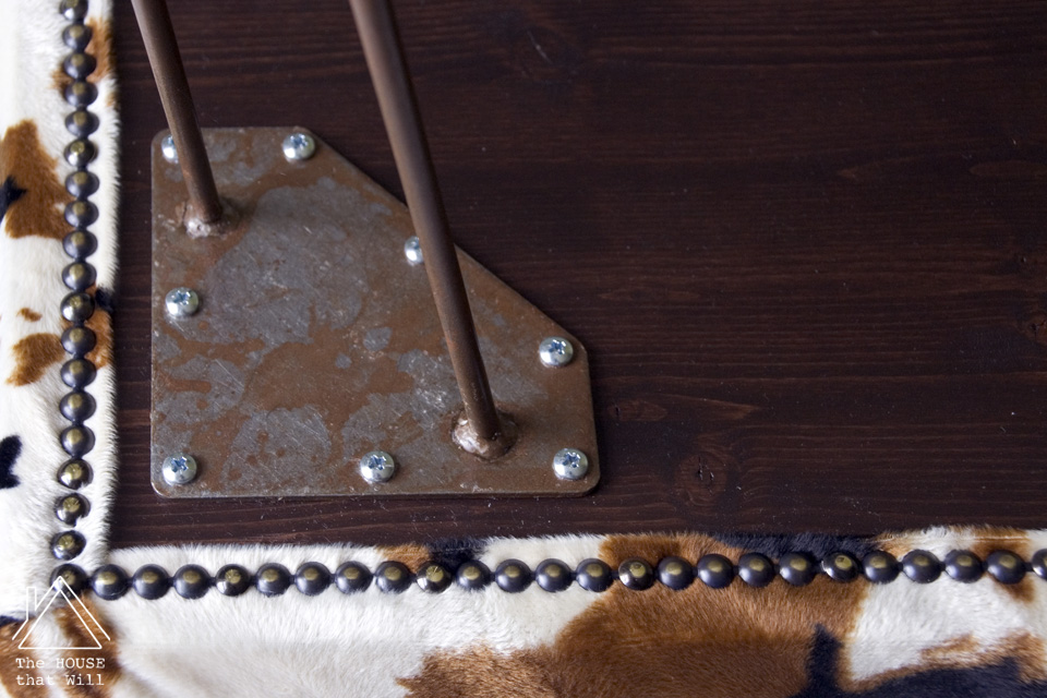 The House that Will | DIY Modern Faux Cow Hide Upholstered Bench Seat